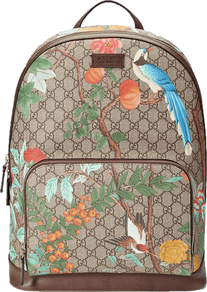 Gucci Tian GG Supreme Backpack Monogram GG Floral Pattern Beige/Ebony/Multicolor
