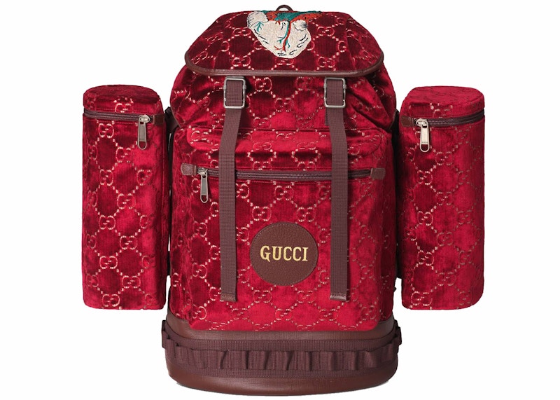 Gucci Backpack Velvet Large Red