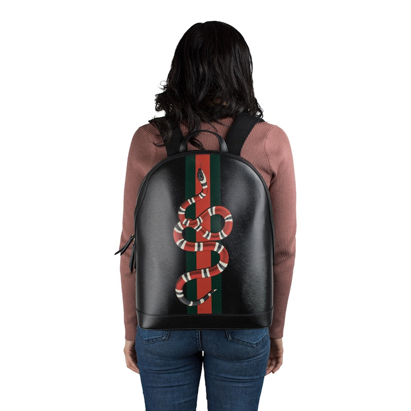 Gucci Web and Kingsnake Backpack Black
