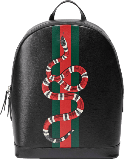 Gucci Web and Kingsnake Backpack Black