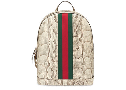 Gucci Web Animalier Python Backpack Python Skin Web Detail Yellow/Green/Red