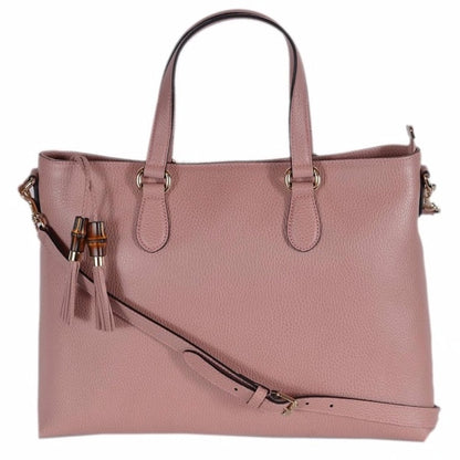 Gucci Bamboo Tassel Tote Large Dusty Pink