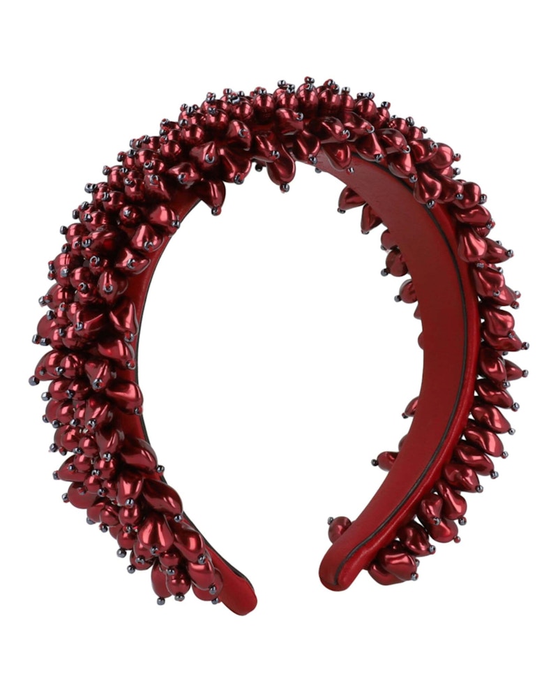 Gucci Beaded Headband Red