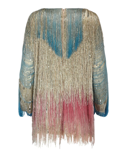 Gucci Beaded Sequin Mini Dress Multi
