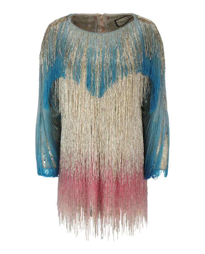 Gucci Beaded Sequin Mini Dress Multi