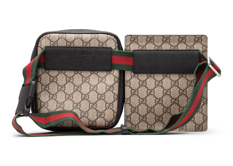 Gucci Belt Bag GG Supreme Web Waist Strap Black/Beige
