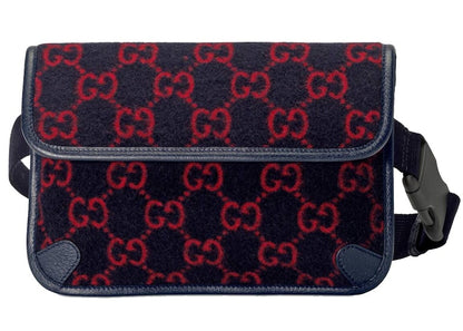 Gucci Belt Bag GG Wool Blue/Red