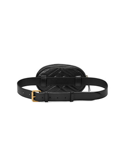 Gucci GG Marmont Belt Bag Matelasse Black/White