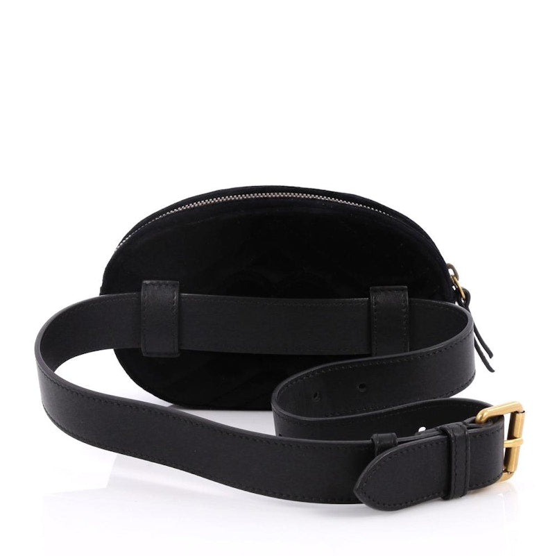 Gucci Marmont Belt Bag Matelasse Velvet Black