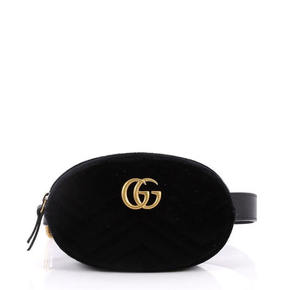 Gucci Marmont Belt Bag Matelasse Velvet Black