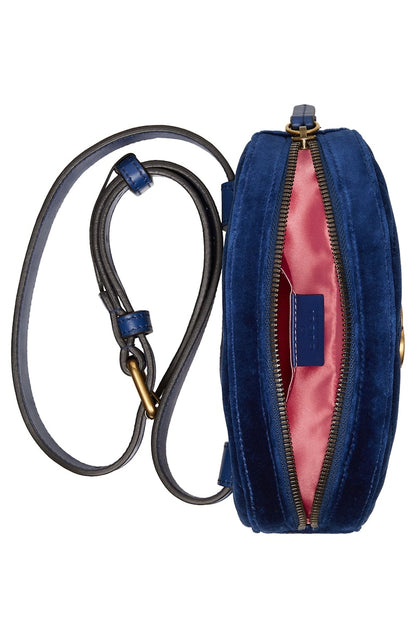 Gucci Marmont Belt Bag Matelasse Velvet Cobalt