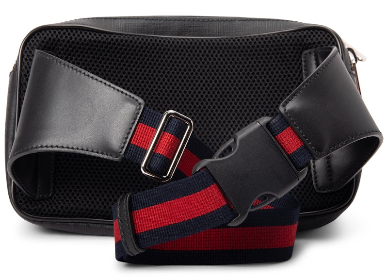 Gucci Belt Bag Soft GG Supreme Web Strap Black Red