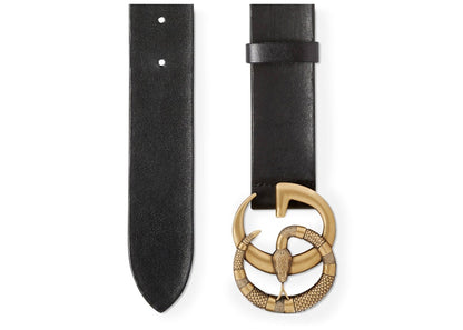 Gucci Belt Double G Buckle with Snake Black