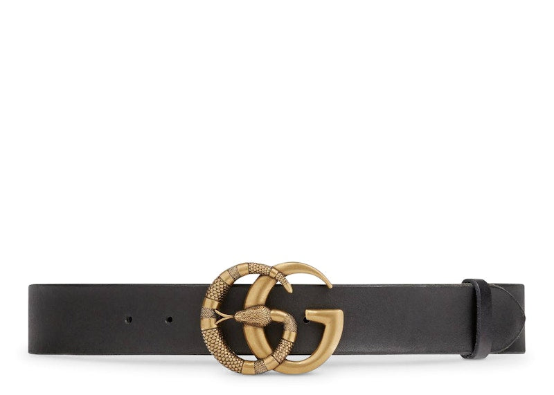 Gucci Belt Double G Buckle with Snake Black