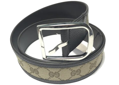 Gucci Belt GG Supreme Leather 1.5 Width Beige/Ebony