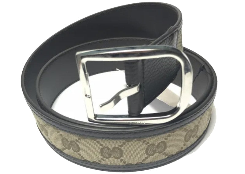 Gucci Belt GG Supreme Leather 1.5 Width Beige/Ebony