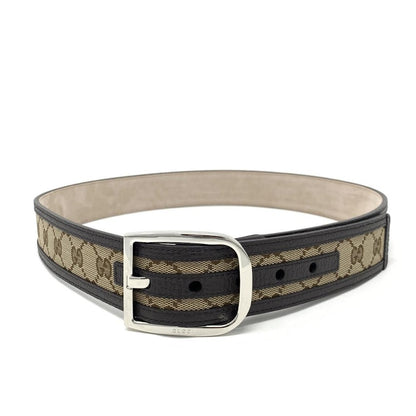 Gucci Belt GG Supreme Leather Trimmed 1.5W Beige/Ebony