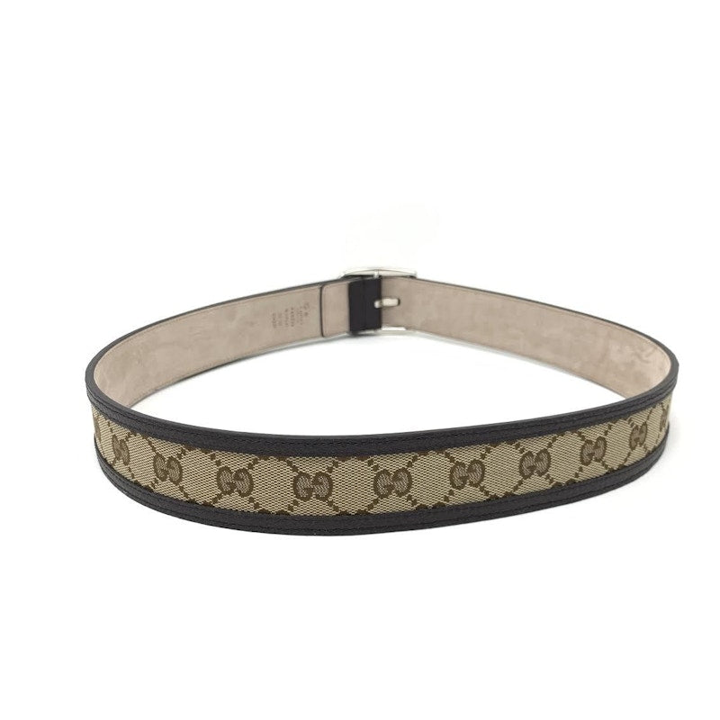 Gucci Belt GG Supreme Leather Trimmed 1.5W Beige/Ebony