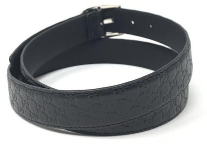 Gucci Belt Guccissima Leather 1.25 Width Black