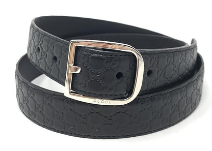 Gucci Belt Guccissima Leather 1.25 Width Black