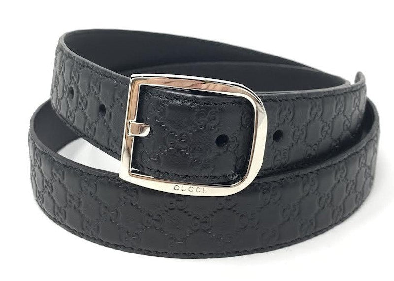 Gucci Belt Guccissima Leather 1.25 Width Black