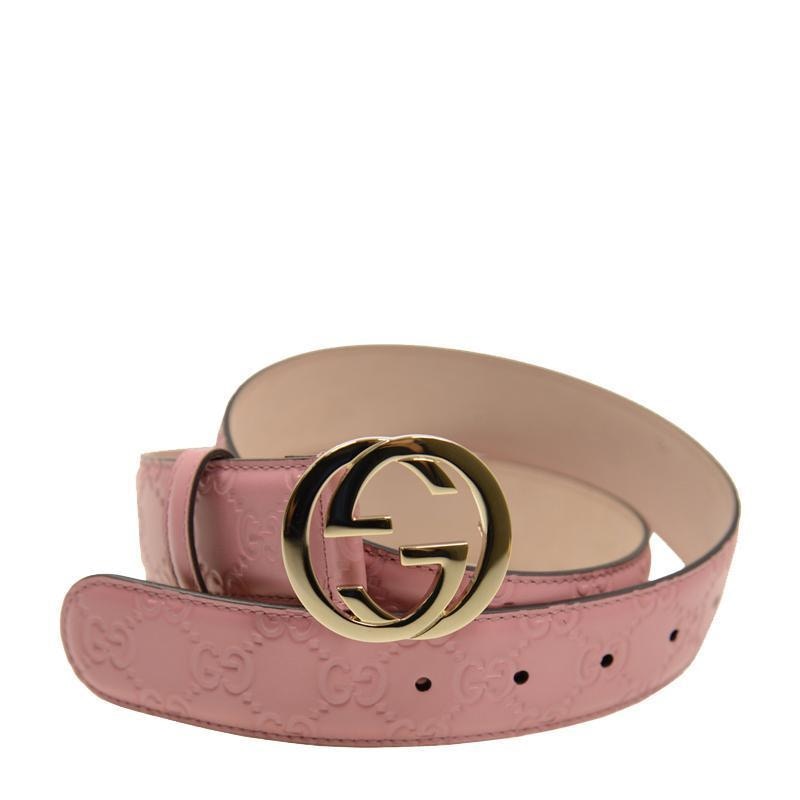Gucci Belt Guccissima Monogram Interlocking G Soft Pink