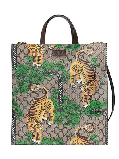 Gucci Bengal Tiger Tote Supreme GG Large Brown Multicolor