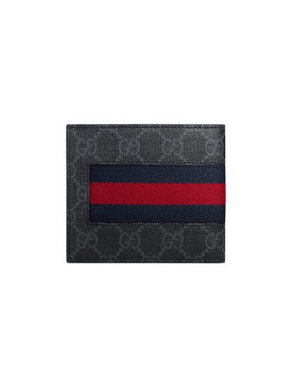 Gucci Bifold Coin Wallet GG Supreme Web Black