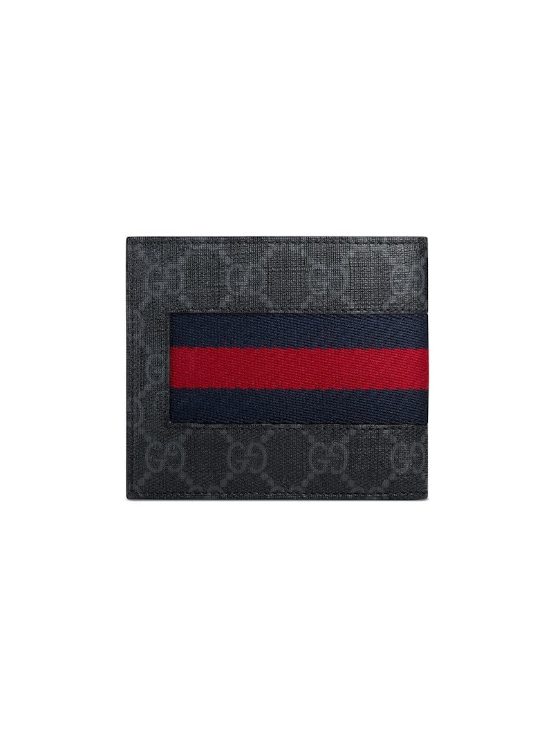 Gucci Bifold Coin Wallet GG Supreme Web Black