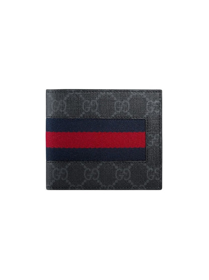 Gucci Bifold Coin Wallet GG Supreme Web Black