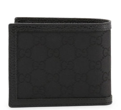 Gucci Bifold Wallet GG Nylon With Coin Pouch Black