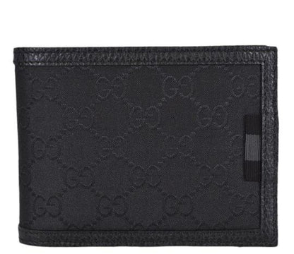 Gucci Bifold Wallet GG Nylon With Insert Black