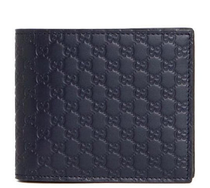 Gucci Bifold Wallet MicroGuccissima With Coin Pouch Blue