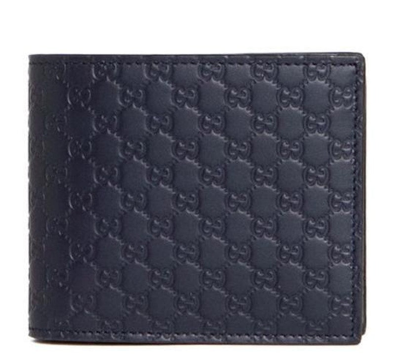 Gucci Bifold Wallet MicroGuccissima With Coin Pouch Blue