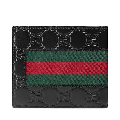 Gucci Bifold Wallet Signature Web (8 Card Slots) Black