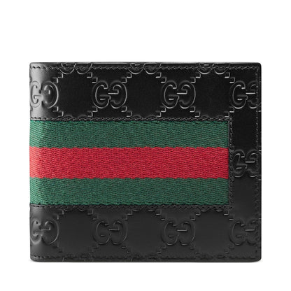Gucci Bifold Wallet Signature Web (8 Card Slots) Black