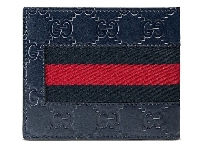 Gucci Bifold Wallet Signature Web (8 Card Slots) Blue