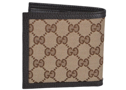 Gucci Bifold Wallet with Coin Pouch GG Supreme Beige Ebony
