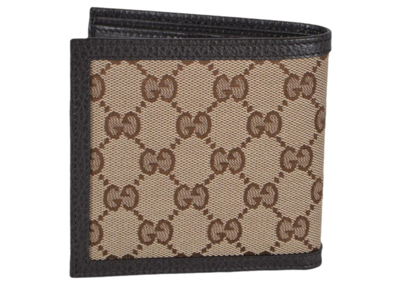 Gucci Bifold Wallet with Coin Pouch GG Supreme Beige Ebony
