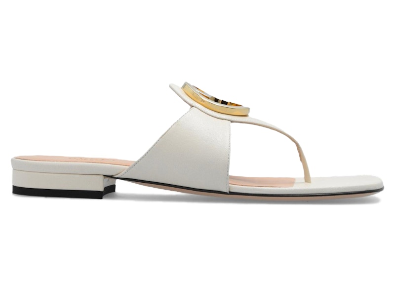 Gucci Blondie Thong Leather Sandals White (Women's)