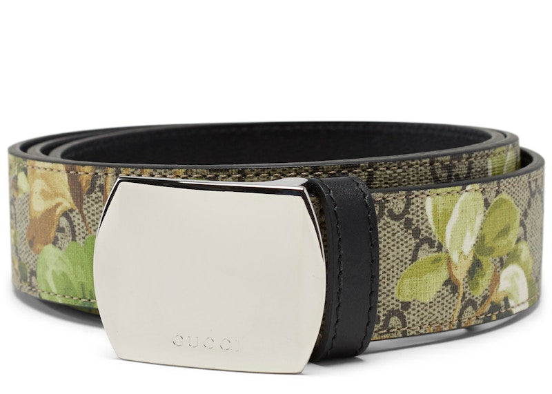 Gucci Bloom Belt GG Supreme Green Floral Beige/Ebony