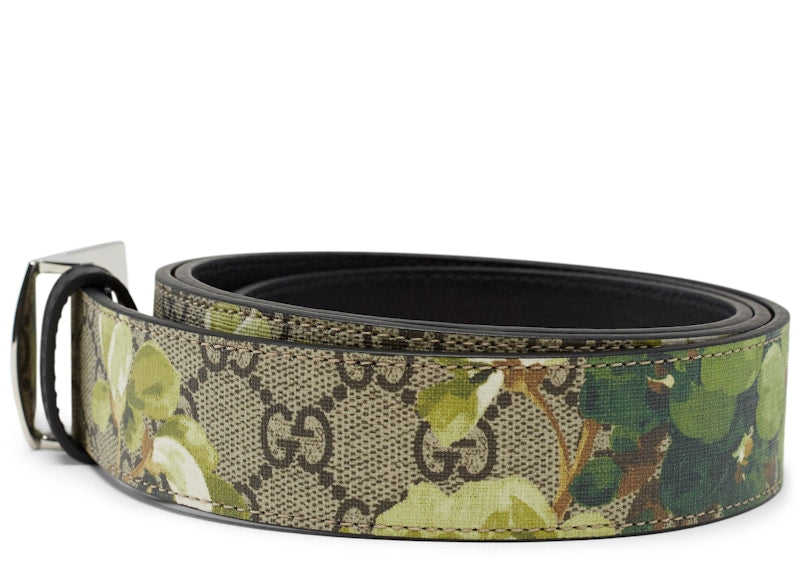 Gucci Bloom Belt GG Supreme Green Floral Beige/Ebony