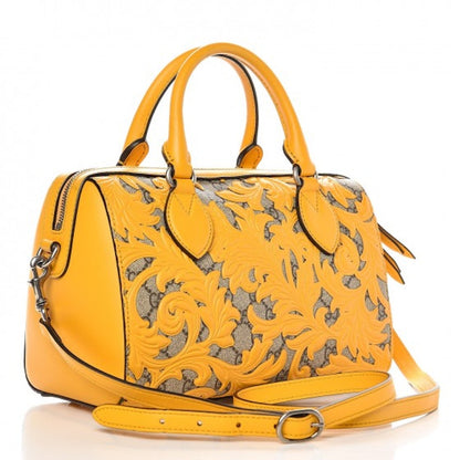 Gucci Boston Top Handle GG Supreme Arabesque Small Yellow
