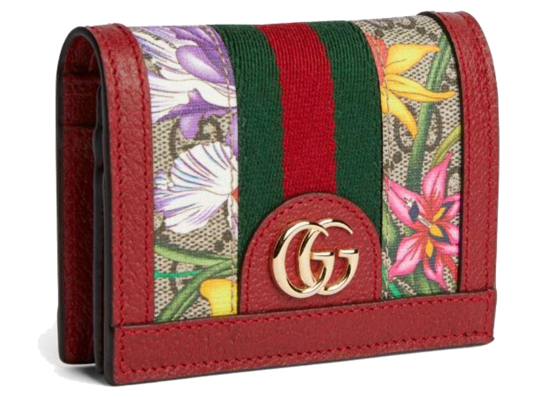 Gucci Box Web Ophidia Logo Wallet Small Red