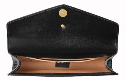 Gucci Broadway Leather Clutch Torchon Double G Black