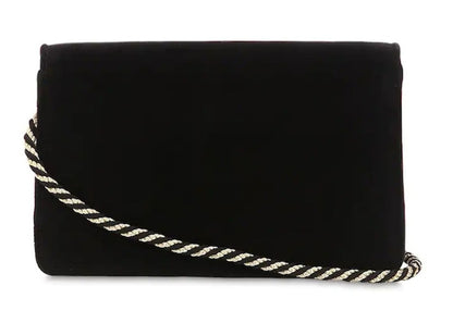 Gucci Broadway Shoulder Bag Velvet Jeweled G Black