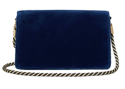 Gucci Broadway Shoulder Bag Velvet Jeweled G Blue