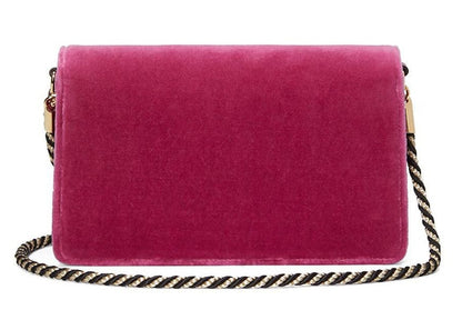 Gucci Broadway Shoulder Bag Velvet Jeweled G Pink