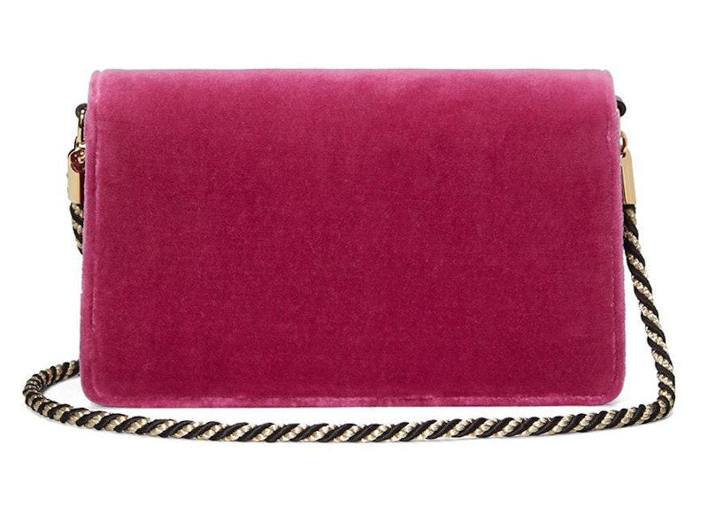Gucci Broadway Shoulder Bag Velvet Jeweled G Pink