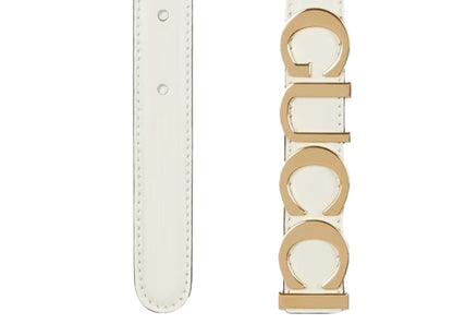 Gucci Buckle Thin Belt White